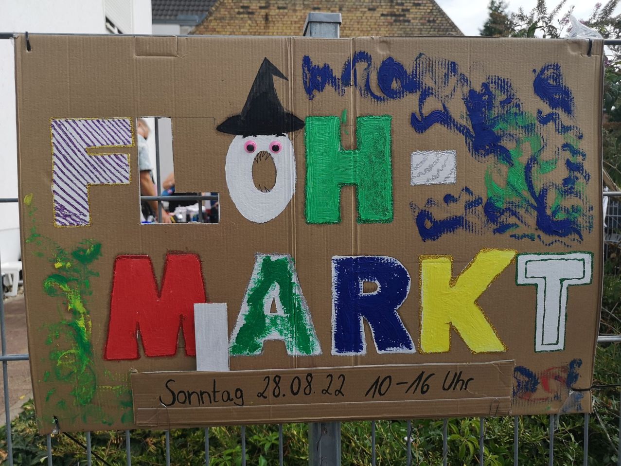 Pappschild Flohmarkt